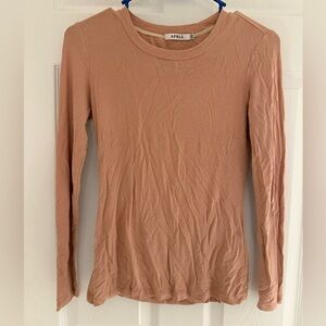 April Long Sleeve Crewneck Top Dusty Rose